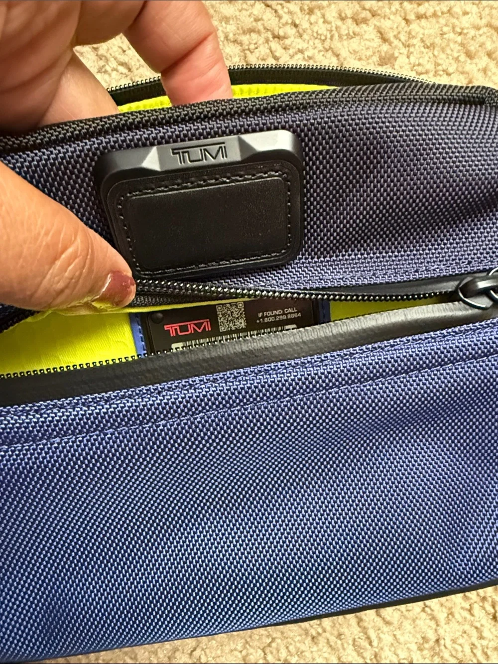 Tumi Alpha Bravo Travel kit/ toiletry bag with hanger blue & green